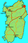 Karte Hotel STEFANIA****/Golfo Aranci